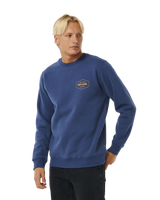 The Rip Curl Mens Stapler Sweatshirt in Washed Navy