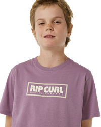 The Rip Curl Boys Boys Big Mumma Icon T-Shirt in Dusty Purple