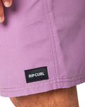 The Rip Curl Mens Easy Living Volley Shorts in Dusty Purple