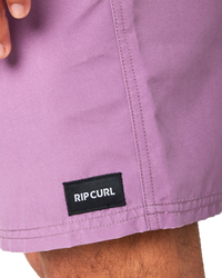 The Rip Curl Mens Easy Living Volley Shorts in Dusty Purple