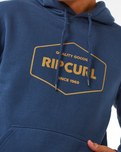 The Rip Curl Mens Stapler Hoodie in Washed Navy