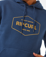 The Rip Curl Mens Stapler Hoodie in Washed Navy