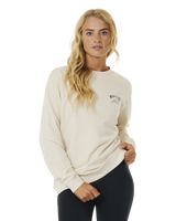 The Rip Curl Womens RSS Leisure Sweatshirt in Off White