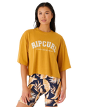 The Rip Curl Womens Seacell Crop Heritage T-Shirt in Gold