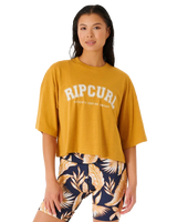 The Rip Curl Womens Seacell Crop Heritage T-Shirt in Gold