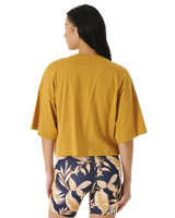 The Rip Curl Womens Seacell Crop Heritage T-Shirt in Gold