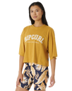 The Rip Curl Womens Seacell Crop Heritage T-Shirt in Gold