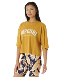 The Rip Curl Womens Seacell Crop Heritage T-Shirt in Gold