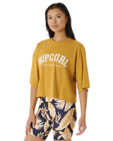 The Rip Curl Womens Seacell Crop Heritage T-Shirt in Gold