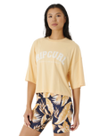 The Rip Curl Womens Seacall Crop Heritage T-Shirt in Blush