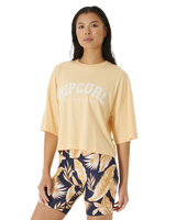 The Rip Curl Womens Seacall Crop Heritage T-Shirt in Blush