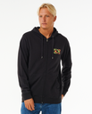 The Rip Curl Mens Tradition Zip Hoodie in Washed Black