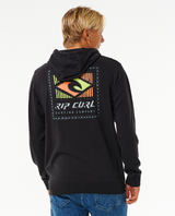 The Rip Curl Mens Tradition Zip Hoodie in Washed Black