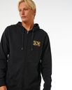 The Rip Curl Mens Tradition Zip Hoodie in Washed Black