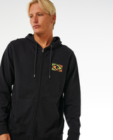 The Rip Curl Mens Tradition Zip Hoodie in Washed Black