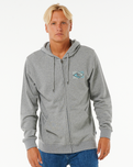 The Rip Curl Mens Tradition Zip Hoodie in Grey Marle