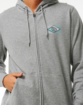 The Rip Curl Mens Tradition Zip Hoodie in Grey Marle