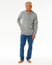 The Rip Curl Mens Tradition Zip Hoodie in Grey Marle