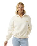 The Rip Curl Womens Fortaleza Half Zip Fleece in Beige