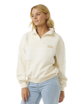 The Rip Curl Womens Fortaleza Half Zip Fleece in Beige