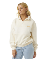 The Rip Curl Womens Fortaleza Half Zip Fleece in Beige