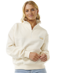 The Rip Curl Womens Fortaleza Half Zip Fleece in Beige