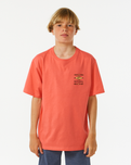 The Rip Curl Boys Boys Lost Islands Logo T-Shirt in Hot Coral