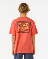 The Rip Curl Boys Boys Lost Islands Logo T-Shirt in Hot Coral