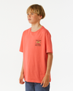 The Rip Curl Boys Boys Lost Islands Logo T-Shirt in Hot Coral