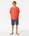 The Rip Curl Boys Boys Lost Islands Logo T-Shirt in Hot Coral