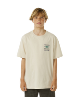 The Rip Curl Boys Boys Lost Islands Logo T-Shirt in Vintage White