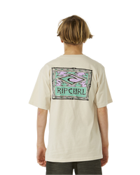 The Rip Curl Boys Boys Lost Islands Logo T-Shirt in Vintage White