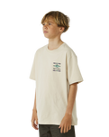 The Rip Curl Boys Boys Lost Islands Logo T-Shirt in Vintage White