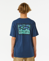 The Rip Curl Boys Boys Lost Islands Logo T-Shirt in Vintage Navy