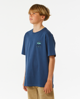 The Rip Curl Boys Boys Lost Islands Logo T-Shirt in Vintage Navy
