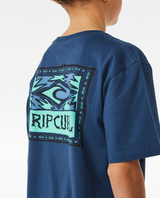 The Rip Curl Boys Boys Lost Islands Logo T-Shirt in Vintage Navy