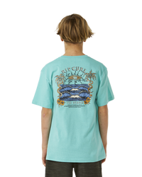 The Rip Curl Boys Boys Lost Island Art T-Shirt in Aqua