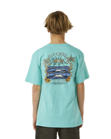 The Rip Curl Boys Boys Lost Island Art T-Shirt in Aqua