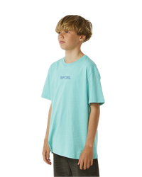 The Rip Curl Boys Boys Lost Island Art T-Shirt in Aqua