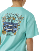 The Rip Curl Boys Boys Lost Island Art T-Shirt in Aqua