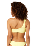 The Rip Curl Womens Custom Rib One Strap Bikini Top in Light Yellow