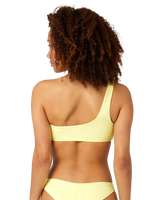 The Rip Curl Womens Custom Rib One Strap Bikini Top in Light Yellow