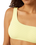 The Rip Curl Womens Custom Rib One Strap Bikini Top in Light Yellow