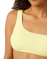 The Rip Curl Womens Custom Rib One Strap Bikini Top in Light Yellow