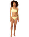 The Rip Curl Womens Custom Rib One Strap Bikini Top in Light Yellow