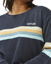 The Rip Curl Womens Surf Revival Panelled Sweatshirt in Navy