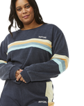 The Rip Curl Womens Surf Revival Panelled Sweatshirt in Navy