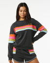 The Rip Curl Womens Surf Revival Panelled Sweatshirt in Washed Black