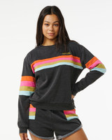 The Rip Curl Womens Surf Revival Panelled Sweatshirt in Washed Black