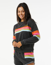 The Rip Curl Womens Surf Revival Panelled Sweatshirt in Washed Black